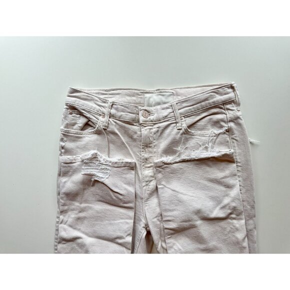 MOTHER The High Waisted Rascal Ankle Soft Pink Slim Straight Leg Jeans, Size 30 - Picture 12 of 15